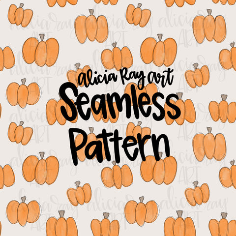 Watercolor Pumpkin Seamless Pattern