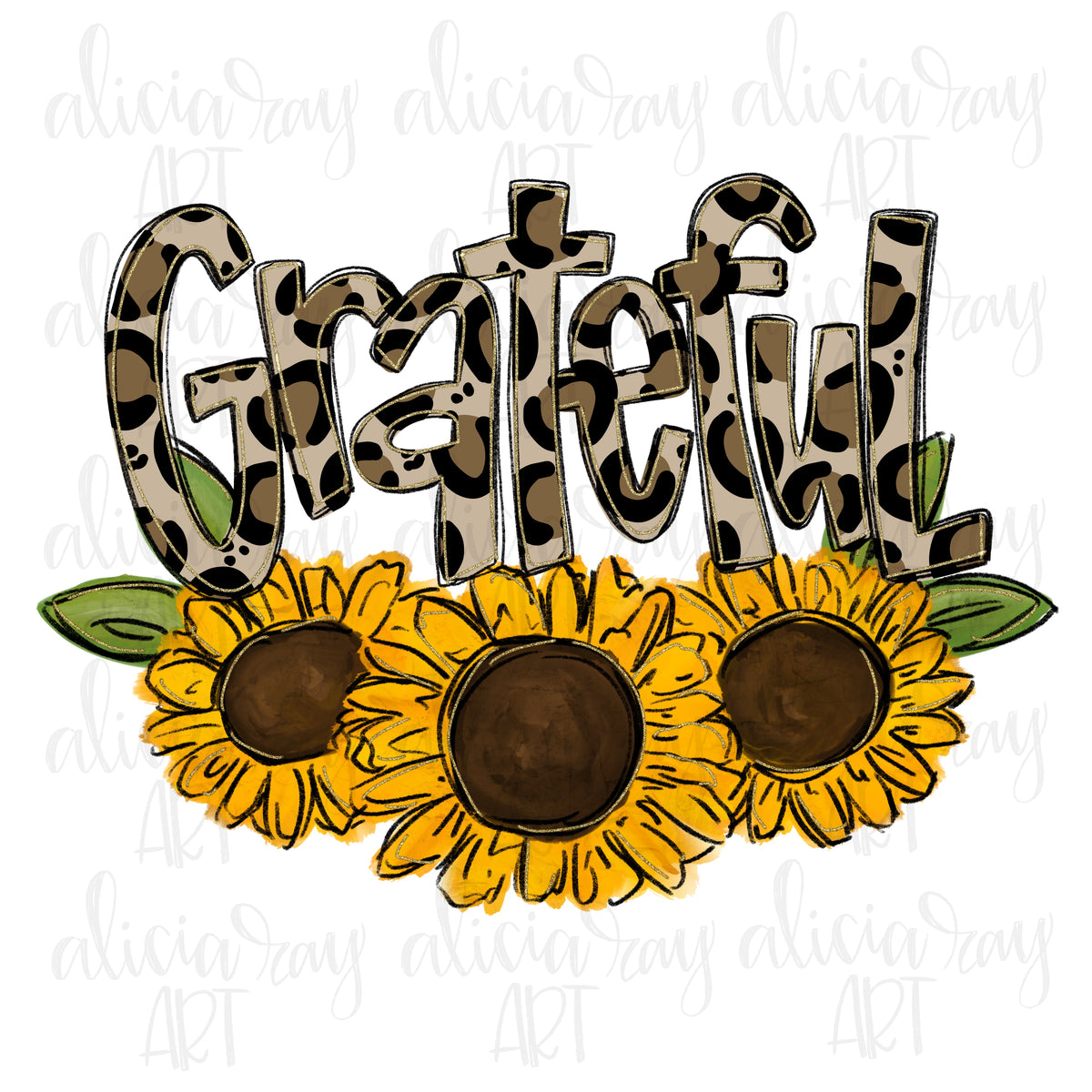 Grateful Leopard Sunflowers – Alicia Ray Art
