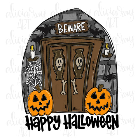 Happy Halloween Haunted House Entrance