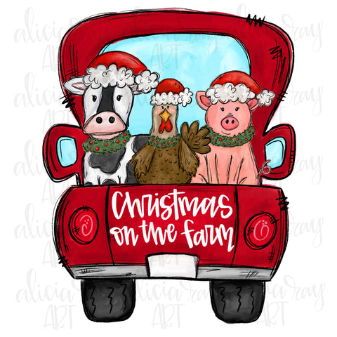 Christmas On The Farm Truck (blank tag)