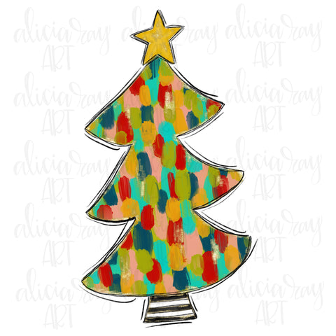 Paint Stroke Christmas Tree