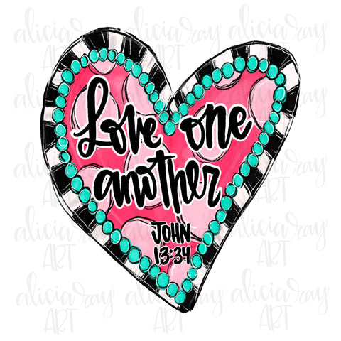 Whimsical Valentine Heart With Bible Verse