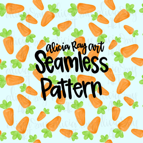 Blue Painted Carrots Seamless Pattern