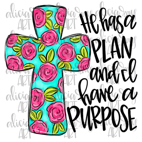 Floral Cross With Bible Verse