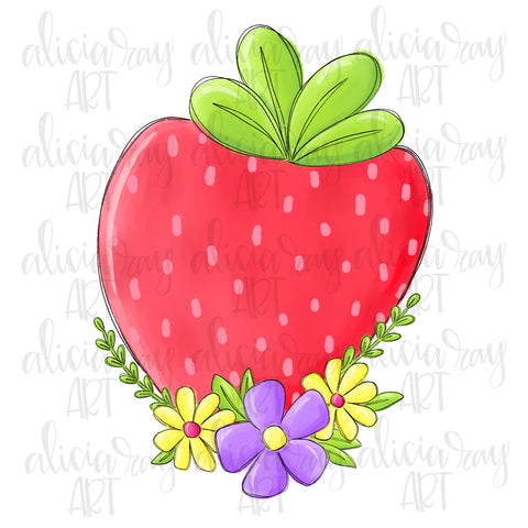 Strawberry with florals