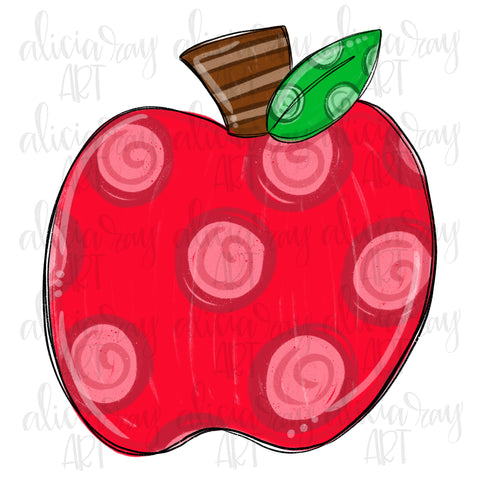 pink polka dot apple