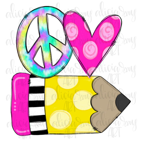 Peace Love School Blank - Girl