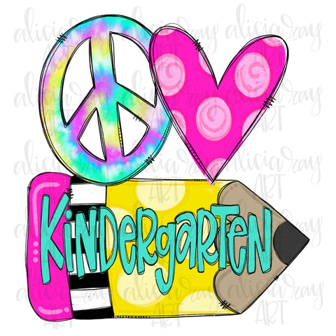 Peace Love Kindergarten - Girl