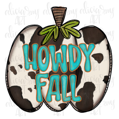 Howdy Fall Cowhide Pumpkin