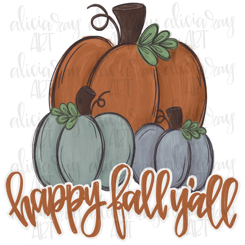 Happy Fall Y'all Pumpkin Trio