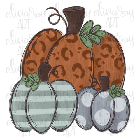 Pumpkin Trio with Patterns