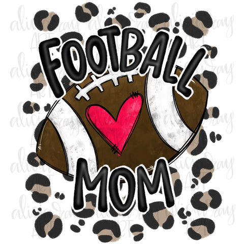 Football Mom with leopard background