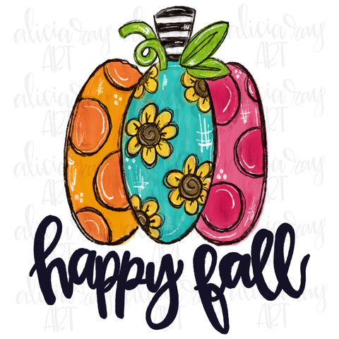 Happy Fall Whimsical Pumpkin