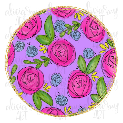 Purple floral circle background