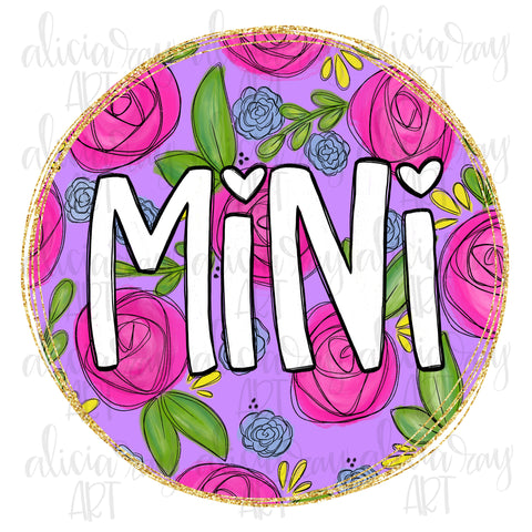 Mini with floral background
