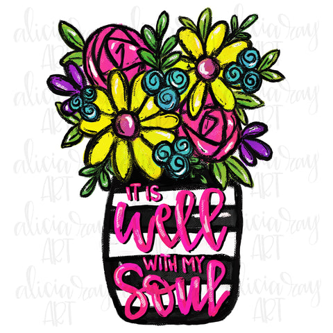 Jar of Flowers with Bible Verse