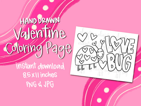 Love Bug Valentine Coloring Page