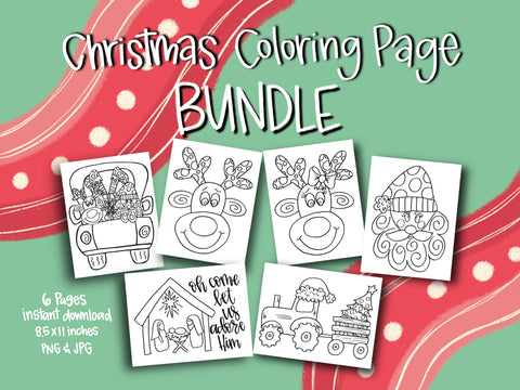 Christmas Coloring Page Bundle
