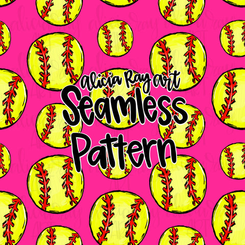 Softball Seamless Pattern
