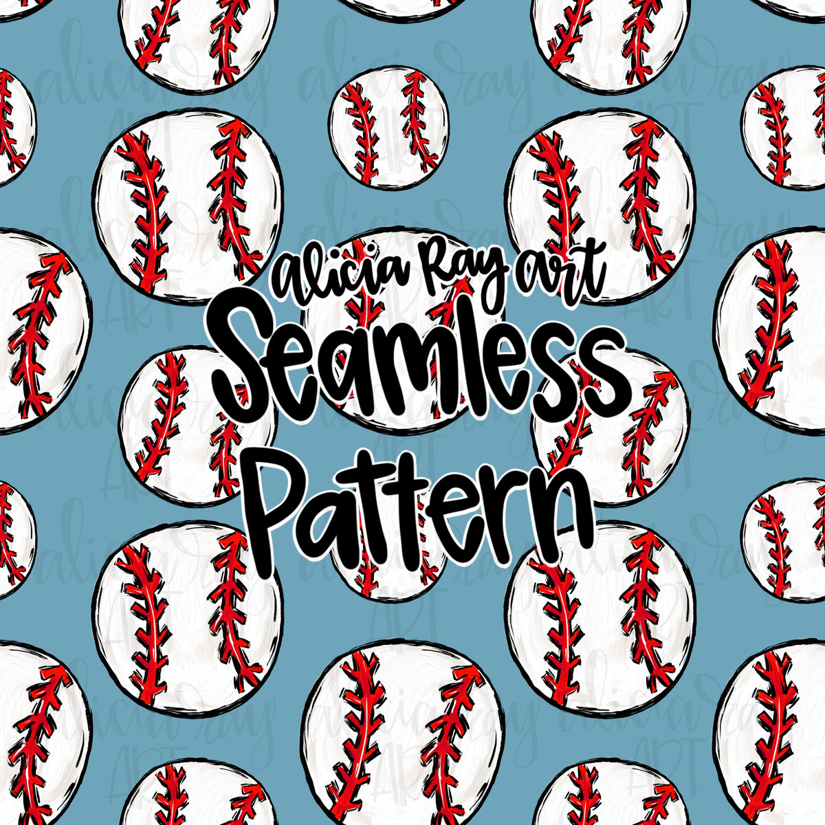 Baseball Seamless Pattern – Alicia Ray Art