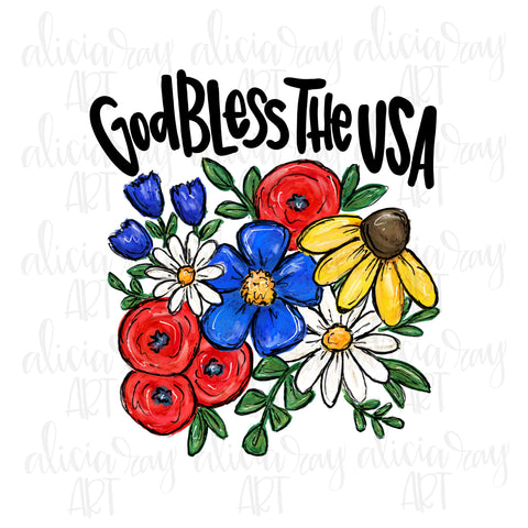 God Bless The USA Patriotic Floral Bundle