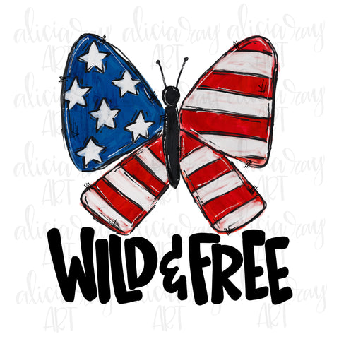 Wild And Free Patriotic Butterfly