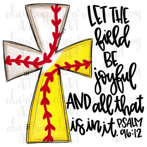 Softball Baseball Cross with bible verse