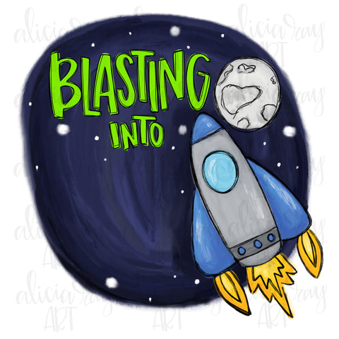 Spaceship Blasting Into Blank