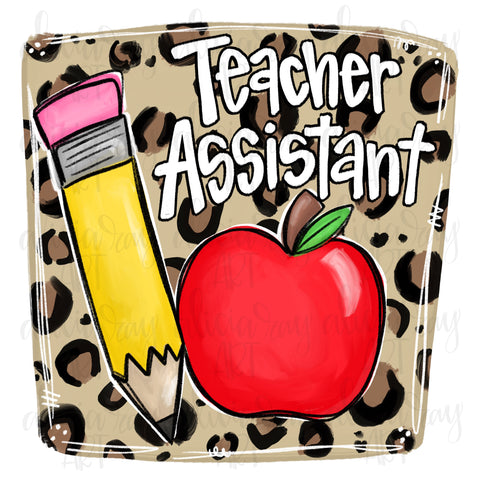 Teacher Assistant Leopard Pencil Apple