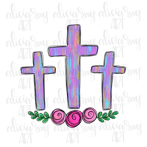Three Painted Crosses