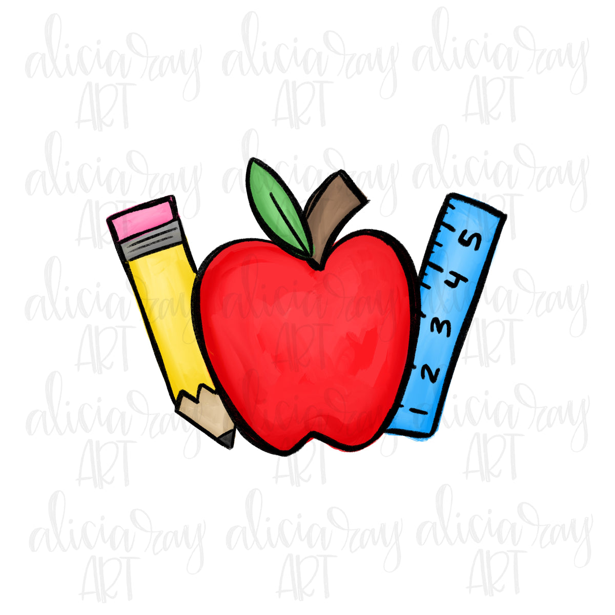 Pencil Apple Ruler – Alicia Ray Art