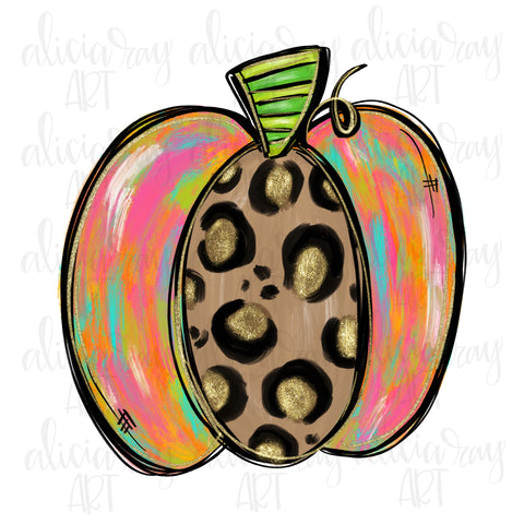 Colorful Painted Leopard Pumpkin