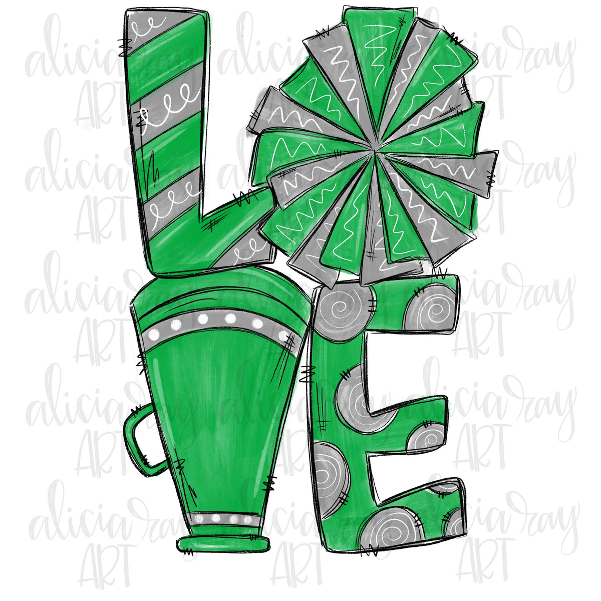 Cheer Green Gray – Alicia Ray Art