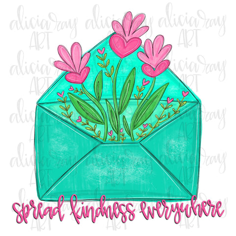 Spread Kindness Everywhere Floral Envelope
