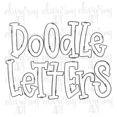 Transparent Doodle Letters - Capital and Lower Case