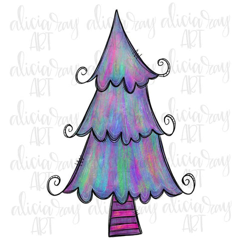 Whimsical Painted Christmas Tree