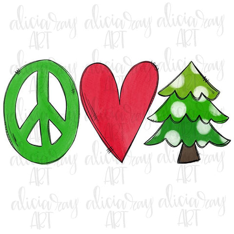 Peace Love Christmas Tree