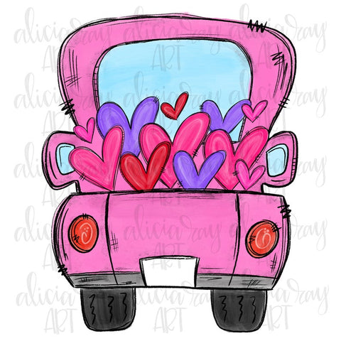 Valentine Truck - Pink Blank