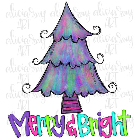 Merry and Bright Painted Christmas Tree