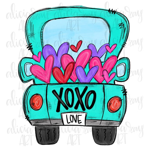 Valentine Truck - Aqua XOXO