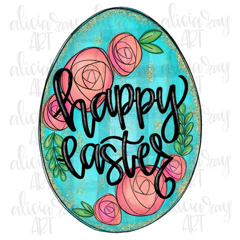 Happy Easter Floral Easter Egg