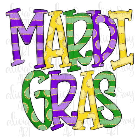 Mardi Gras - striped and polka dot