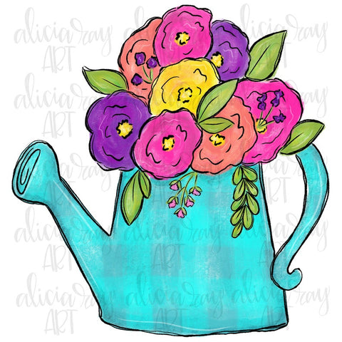 Watering Can With Flowers