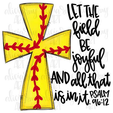 Softball Cross With Bible Verse