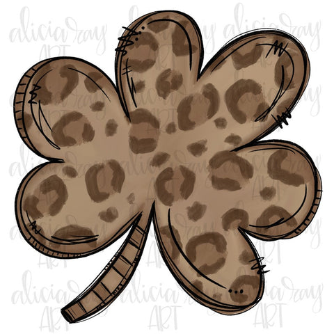 Brown Leopard Shamrock Blank