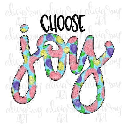 Choose Joy Floral Lettering