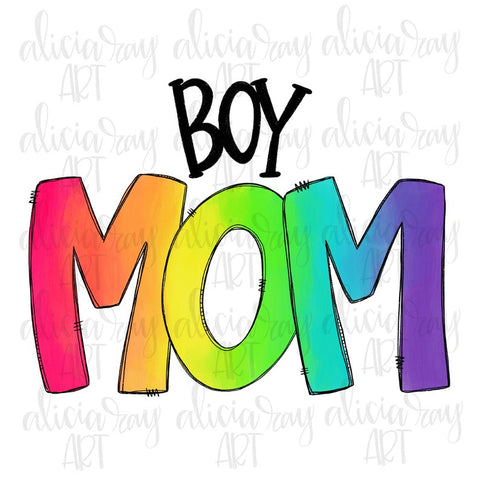 Boy Mom (blank rainbow)