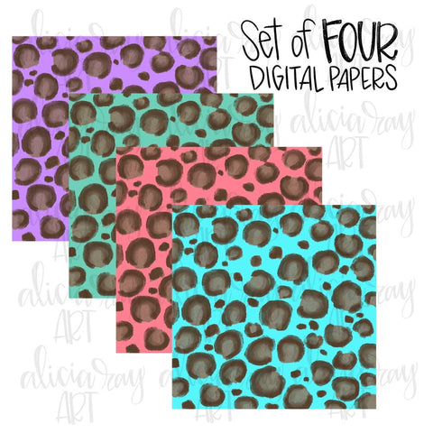 Set of Leopard Digital Paper