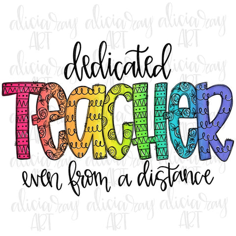 Dedicated Teacher Rainbow With Pattern