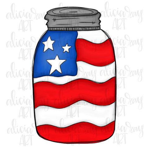 Patriotic Mason Jar American Flag